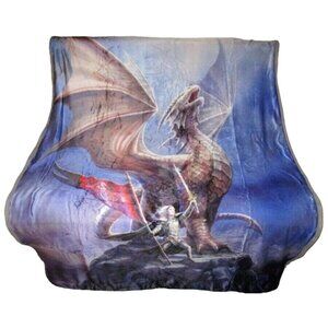 New Anne Stokes Noble Dragon Plush Fleece Throw Gift Blanket Sherpa Fantasy SOFT